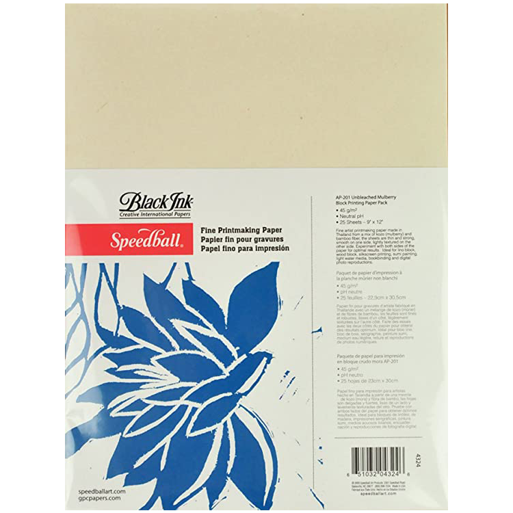 Speedball Mulberry Unbleached Printmaking Paper 9 x 12 (25