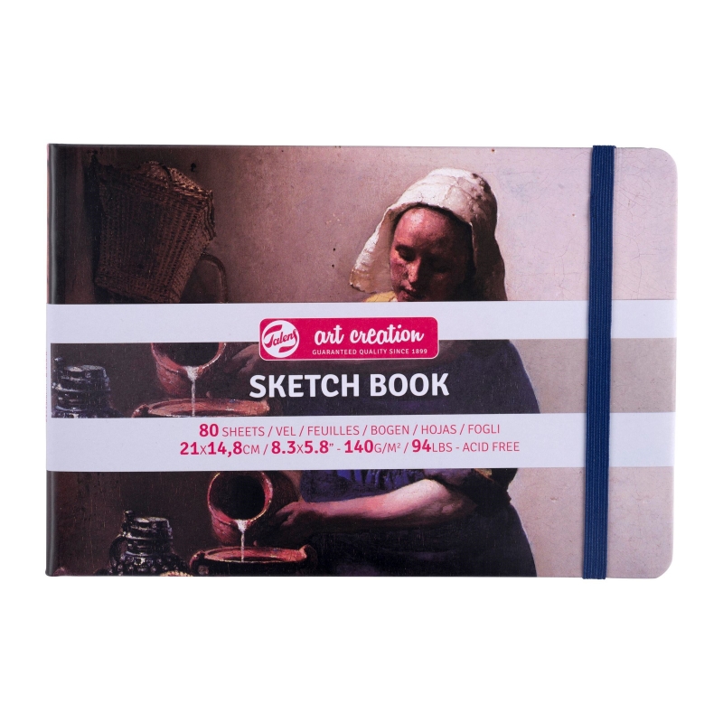Royal Talens – Art Creation Hardback Sketchbook – 80 Sheets – 140gsm – 9 x  14cm – Red Cover