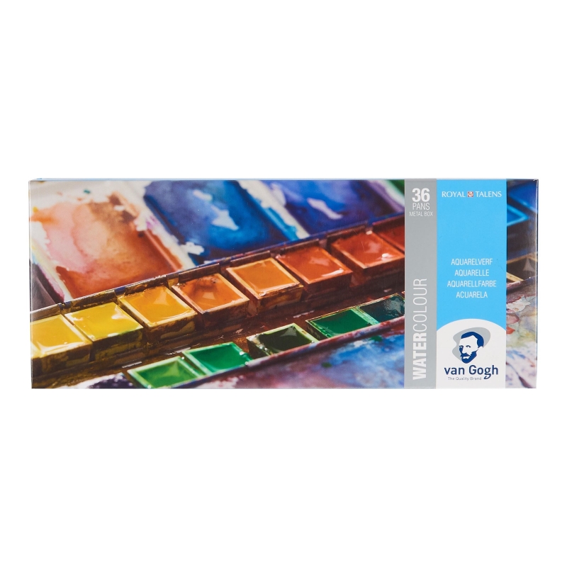 Van Gogh Watercolor Pocket-box Set - 18 Half Pans + 2 x10ml Tubes