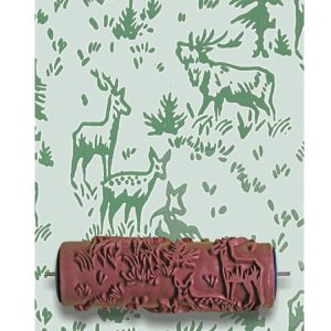 FLEUR DECORATIVE RUBBER ROLLER 15CM WOODLAND