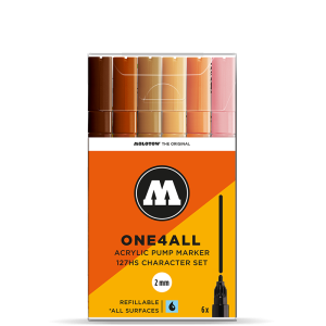 MOLOTOW ONE4ALL 127HS ACRYLIC MARKER CHARACTER SET OF 6