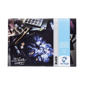 Van Gogh Black Watercolour Paper Pad, A4 12 Sheets, 360g