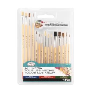 ROYAL & LANGNICKEL® All Media 15pc Artist Brush Set