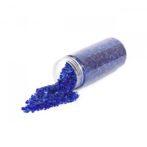 CRUSHED GLASS CHIPS 600G COBALT BLUE 3-6MM