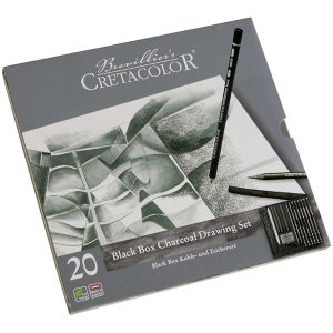 CRETACOLOR BLACK BOX CHARCOAL TIN SET