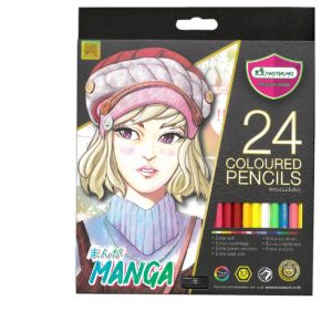 MASTER ART Premium Grade Coloured Pencils Set of 24colors MANGA.