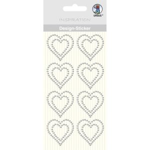 URSUS Design stickers "Hearts" Silver .