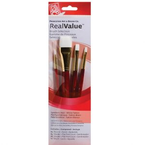 PRINCETON REAL VALUE Red Short Handled Brush Set of 4