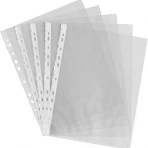 MESCO 60 Mic/80 Mic/100 Micron A4 Clear Punched Pockets Plastic Sheet Protector Sleeves