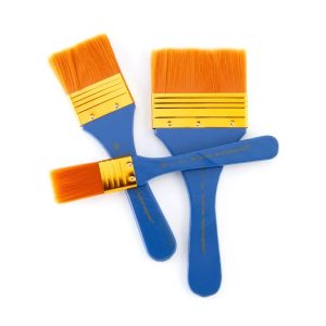 ROYAL & LANGNICKEL Zip N' Close Large Area Artist Paint Brush Se of 3Pcs - Golden Taklon