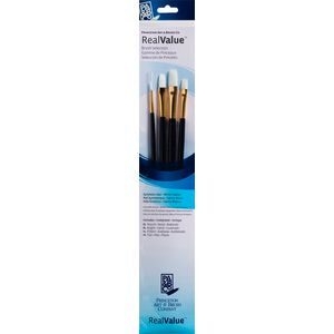 PRINCETON REAL VALUE SET OF 4 SYNTHETIC WHITE TAKLON  BRUSHES