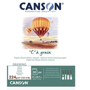 CANSON C À GRAIN DRAWING PAD 224gsm ,30 sheets.