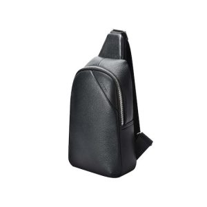 BOPAI Leather Chest Bag Black