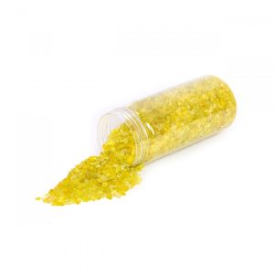 CRUSHED GLASS CHIPS 600G YELLOW 3-6MM