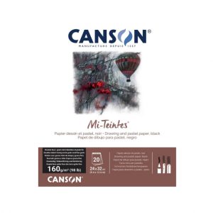 CANSON Mi-Teintes® Drawing and Pastel Black Paper Pad 20Sheets