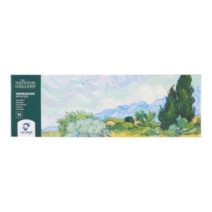 VAN GOGH THE NATIONAL GALLERY WATERCOLOUR METAL CASE SET 24 COLOURS HALF PANS