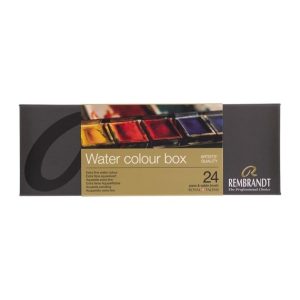 Rembrandt Watercolour metal tin set | 24 half pans + 1 brush