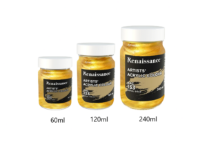 RENAISSANCE Artists Acrylic Colour 60ml/120ml/240ml Glass Bottle (Royal Gold)