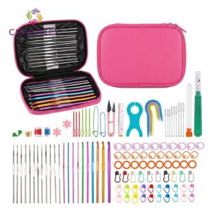 Crochet Kit Crochet Needles Set Crochet Bag Accessories for Adults Beginner Craft Travel Knitting Crochet/100PCS