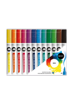 MOLOTOW AQUA COLOR WATER-SOLUBLE BRUSH PEN SETS 12 pcs.